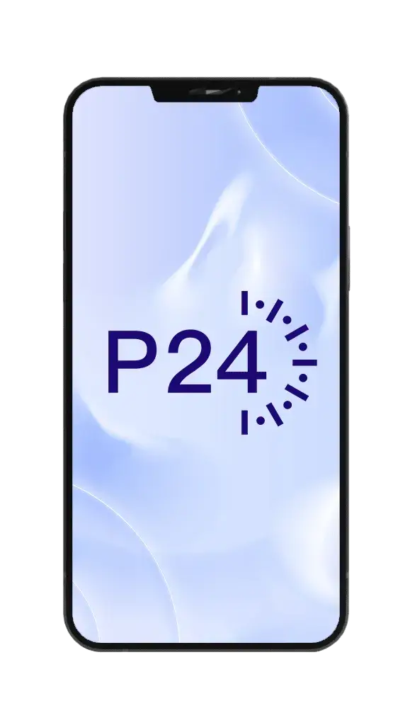 P24 na niebieskim tle